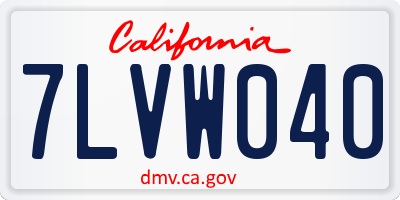 CA license plate 7LVW040