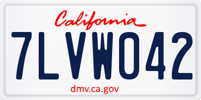 CA license plate 7LVW042