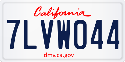 CA license plate 7LVW044