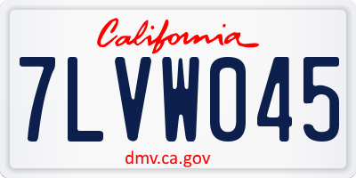 CA license plate 7LVW045