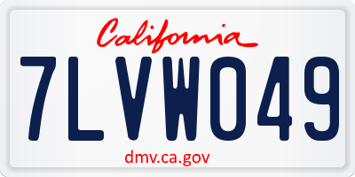 CA license plate 7LVW049