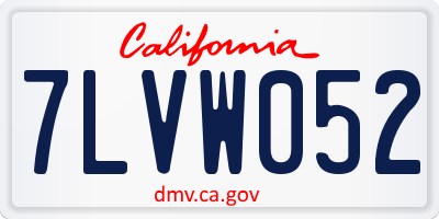 CA license plate 7LVW052
