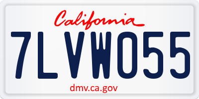 CA license plate 7LVW055