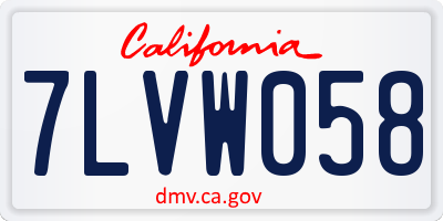 CA license plate 7LVW058