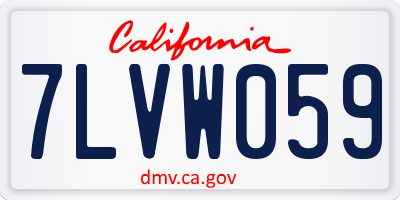 CA license plate 7LVW059