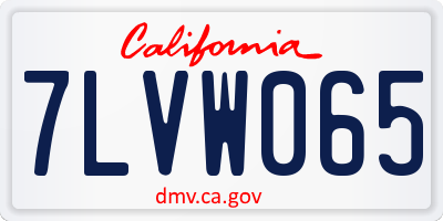 CA license plate 7LVW065