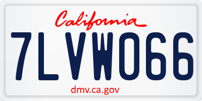 CA license plate 7LVW066
