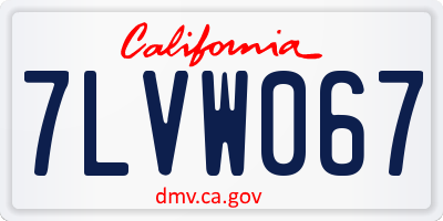 CA license plate 7LVW067