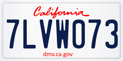 CA license plate 7LVW073
