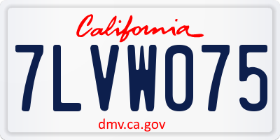 CA license plate 7LVW075