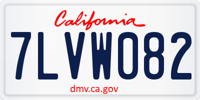 CA license plate 7LVW082