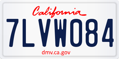 CA license plate 7LVW084