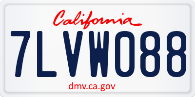 CA license plate 7LVW088