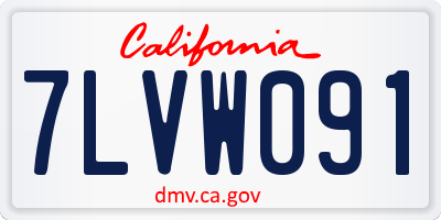 CA license plate 7LVW091