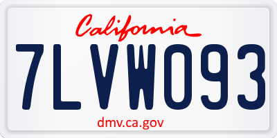 CA license plate 7LVW093