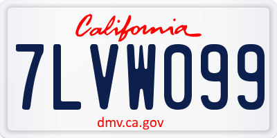 CA license plate 7LVW099