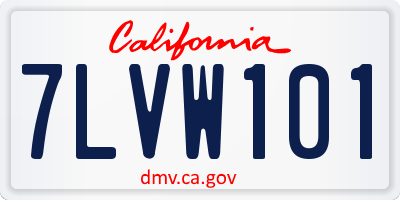 CA license plate 7LVW101