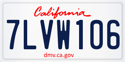 CA license plate 7LVW106