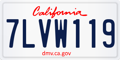 CA license plate 7LVW119