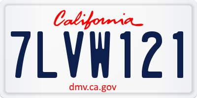CA license plate 7LVW121