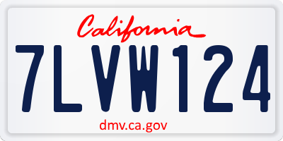 CA license plate 7LVW124