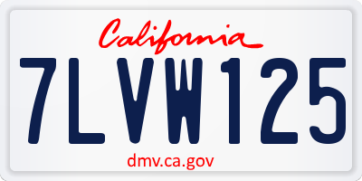 CA license plate 7LVW125
