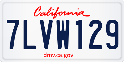 CA license plate 7LVW129