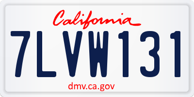 CA license plate 7LVW131