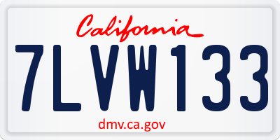 CA license plate 7LVW133