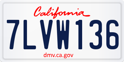 CA license plate 7LVW136