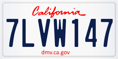 CA license plate 7LVW147