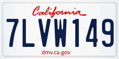 CA license plate 7LVW149