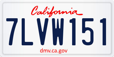 CA license plate 7LVW151