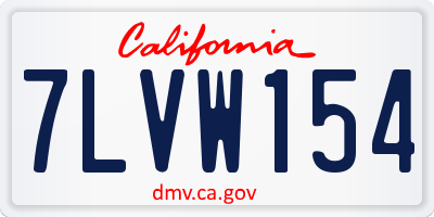 CA license plate 7LVW154