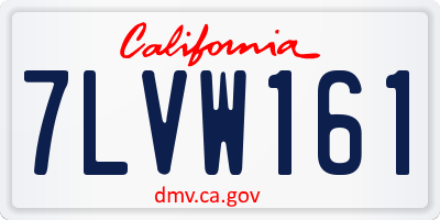 CA license plate 7LVW161