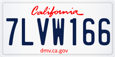 CA license plate 7LVW166