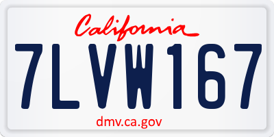 CA license plate 7LVW167