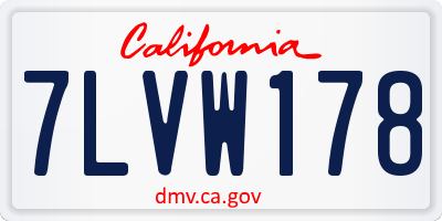 CA license plate 7LVW178