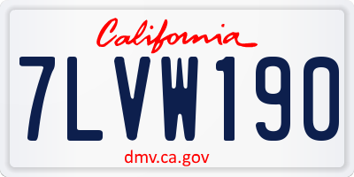 CA license plate 7LVW190