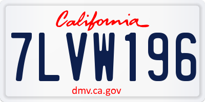 CA license plate 7LVW196