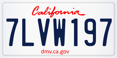 CA license plate 7LVW197