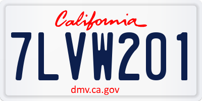 CA license plate 7LVW201