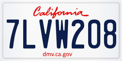 CA license plate 7LVW208
