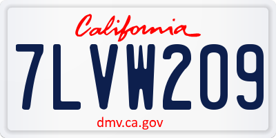 CA license plate 7LVW209
