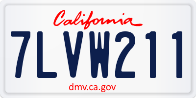 CA license plate 7LVW211
