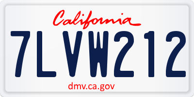 CA license plate 7LVW212