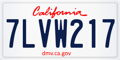 CA license plate 7LVW217