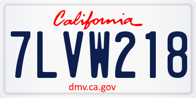 CA license plate 7LVW218
