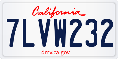 CA license plate 7LVW232