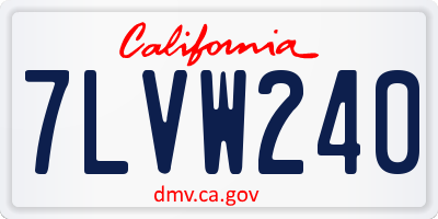 CA license plate 7LVW240